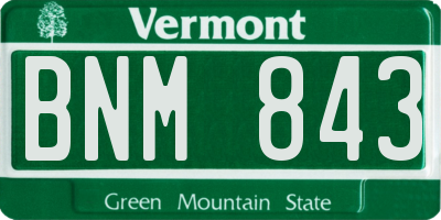 VT license plate BNM843
