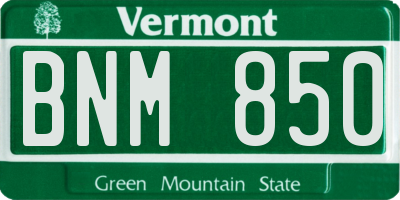 VT license plate BNM850