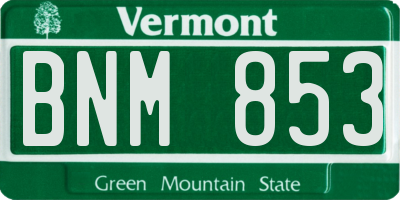 VT license plate BNM853