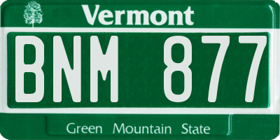 VT license plate BNM877