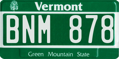 VT license plate BNM878