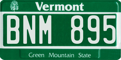 VT license plate BNM895