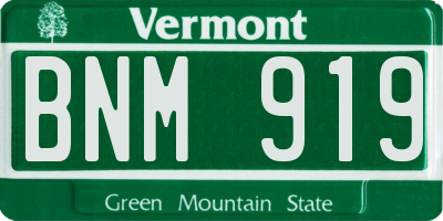 VT license plate BNM919