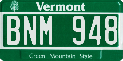 VT license plate BNM948