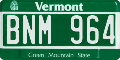 VT license plate BNM964