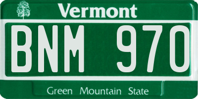 VT license plate BNM970