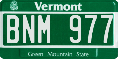 VT license plate BNM977