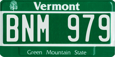 VT license plate BNM979
