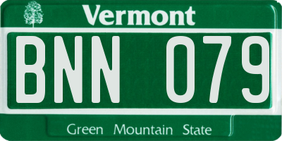 VT license plate BNN079