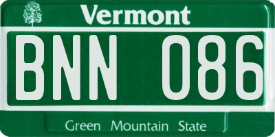 VT license plate BNN086