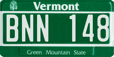VT license plate BNN148