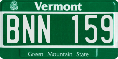 VT license plate BNN159