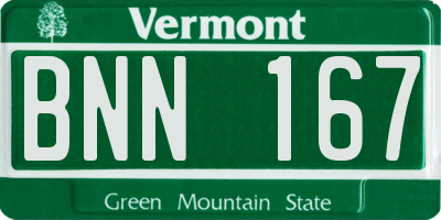 VT license plate BNN167