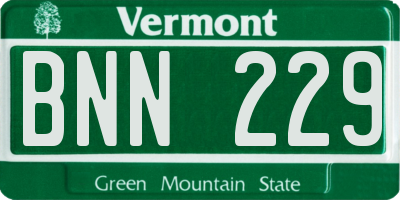 VT license plate BNN229