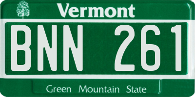 VT license plate BNN261