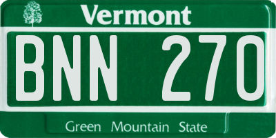 VT license plate BNN270