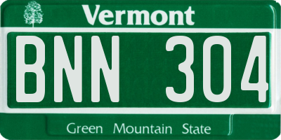 VT license plate BNN304