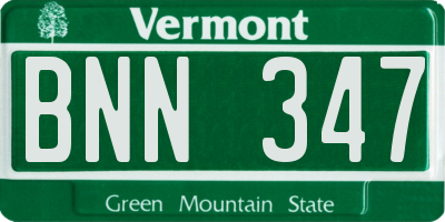 VT license plate BNN347