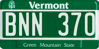 VT license plate BNN370