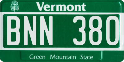 VT license plate BNN380