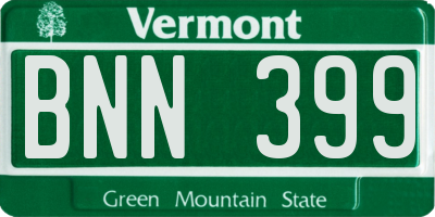 VT license plate BNN399