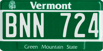 VT license plate BNN724