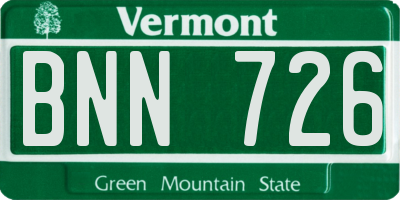 VT license plate BNN726