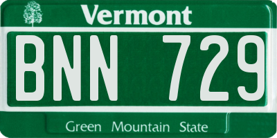 VT license plate BNN729