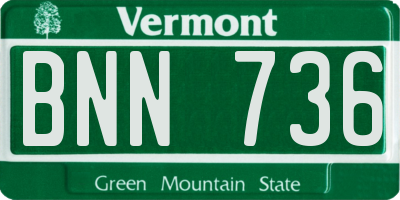 VT license plate BNN736