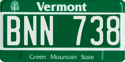 VT license plate BNN738