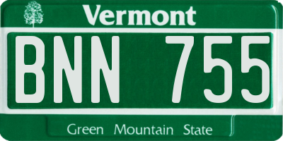 VT license plate BNN755