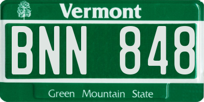 VT license plate BNN848