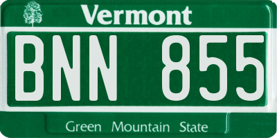 VT license plate BNN855