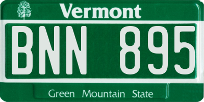 VT license plate BNN895