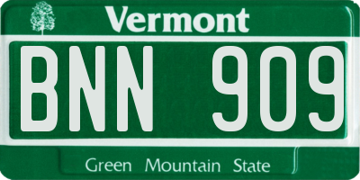 VT license plate BNN909
