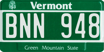 VT license plate BNN948