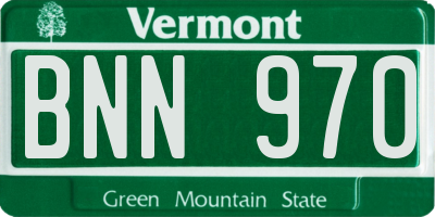 VT license plate BNN970