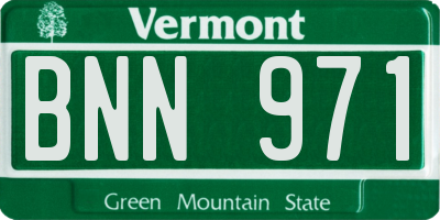 VT license plate BNN971
