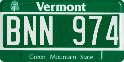 VT license plate BNN974