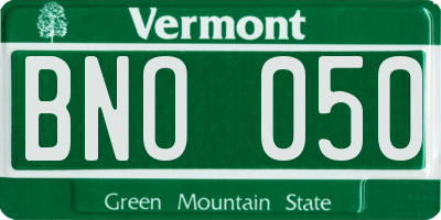 VT license plate BNO050