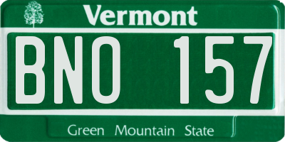 VT license plate BNO157