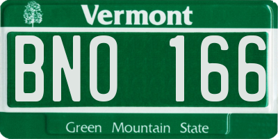 VT license plate BNO166