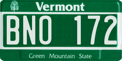 VT license plate BNO172