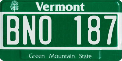 VT license plate BNO187