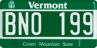 VT license plate BNO199