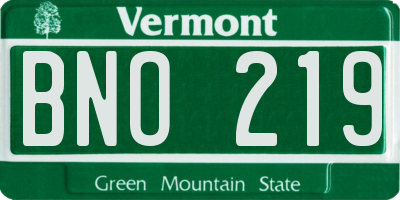 VT license plate BNO219