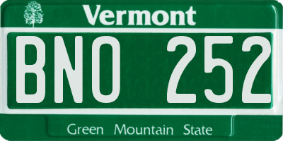 VT license plate BNO252