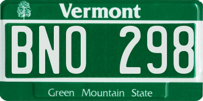 VT license plate BNO298