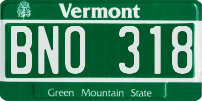 VT license plate BNO318