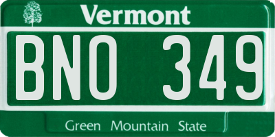 VT license plate BNO349